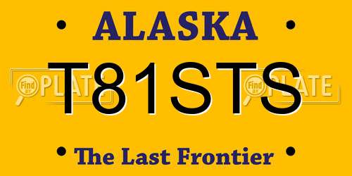 T81STS Alaska License Plate
