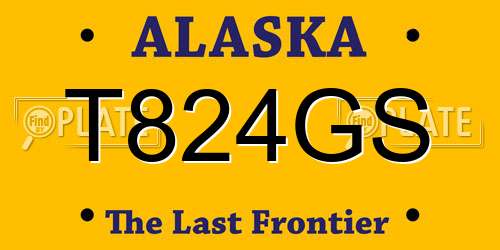 T824GS Alaska License Plate