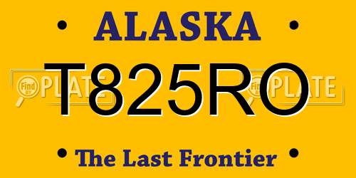 T825RO Alaska License Plate