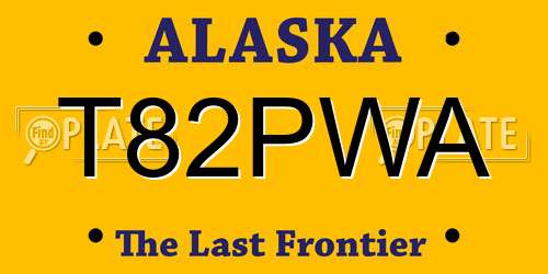T82PWA Alaska License Plate