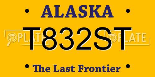 T832ST Alaska License Plate