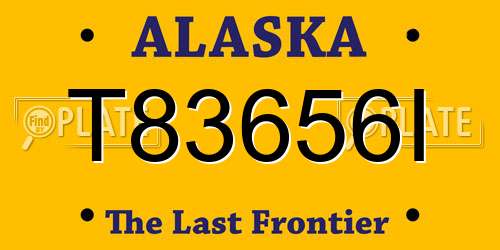 T83656I Alaska License Plate