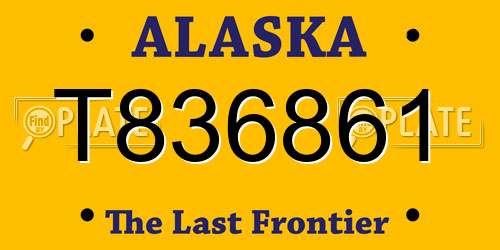 T836861 Alaska License Plate