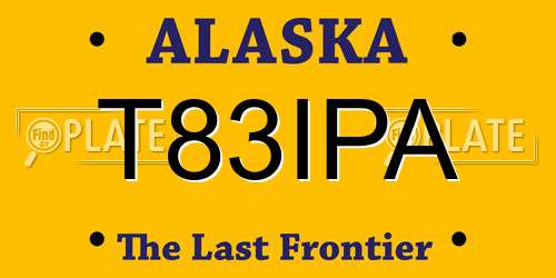T83IPA Alaska License Plate