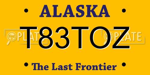 T83TOZ Alaska License Plate