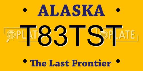 T83TST Alaska License Plate