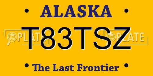 T83TSZ Alaska License Plate