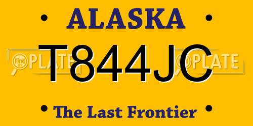 T844JC Alaska License Plate