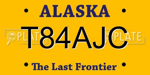 T84AJC Alaska License Plate