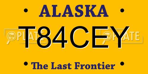 T84CEY Alaska License Plate
