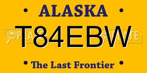 T84EBW Alaska License Plate