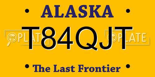 T84QJT Alaska License Plate