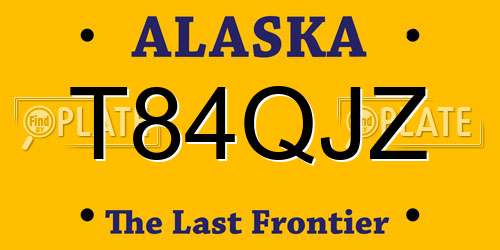 T84QJZ Alaska License Plate