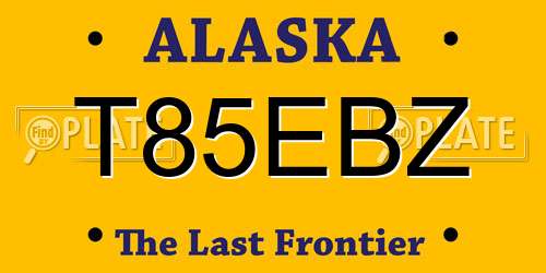 T85EBZ Alaska License Plate
