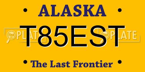 T85EST Alaska License Plate