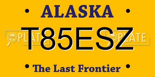 T85ESZ Alaska License Plate