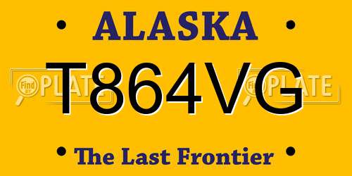 T864VG Alaska License Plate