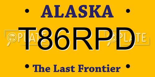 T86RPD Alaska License Plate