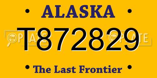 T872829 Alaska License Plate