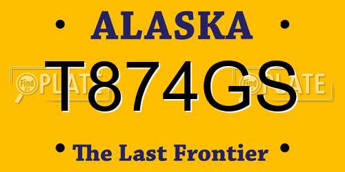 T874GS Alaska License Plate