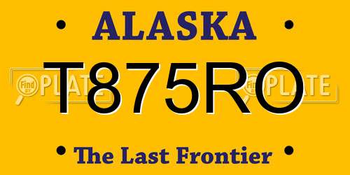 T875RO Alaska License Plate