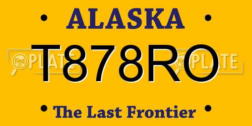 T878RO Alaska License Plate