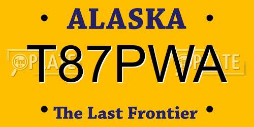 T87PWA Alaska License Plate