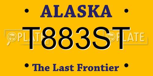 T883ST Alaska License Plate