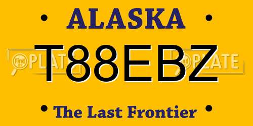 T88EBZ Alaska License Plate