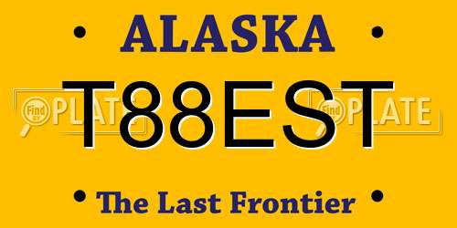 T88EST Alaska License Plate