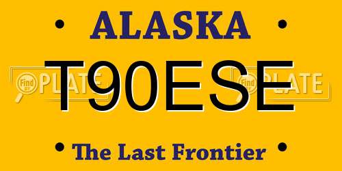 T90ESE Alaska License Plate