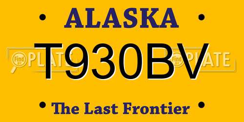 T930BV Alaska License Plate