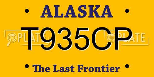 T935CP Alaska License Plate