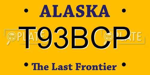 T93BCP Alaska License Plate