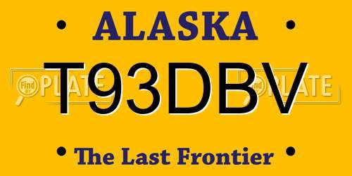 T93DBV Alaska License Plate