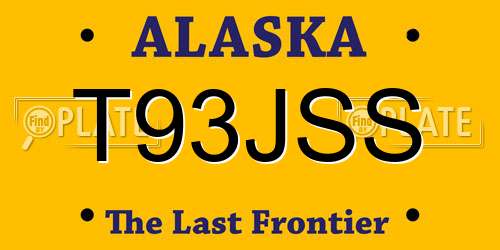 T93JSS Alaska License Plate