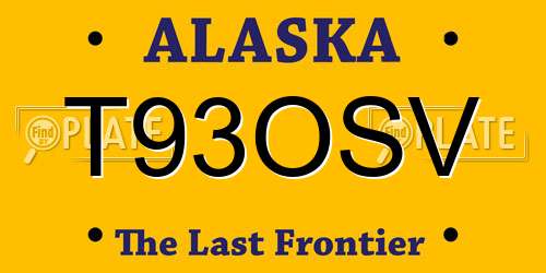 T93OSV Alaska License Plate