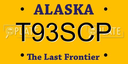 T93SCP Alaska License Plate