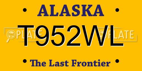 T952WL Alaska License Plate