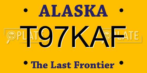 T97KAF Alaska License Plate
