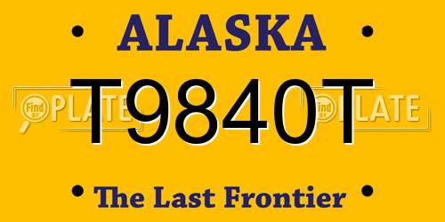 T9840T Alaska License Plate