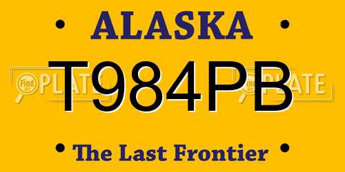 T984PB Alaska License Plate