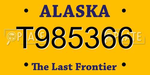 T985366 Alaska License Plate