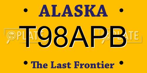 T98APB Alaska License Plate