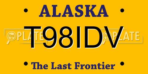 T98IDV Alaska License Plate