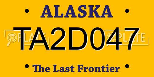 TA2D047 Alaska License Plate