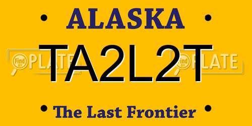 TA2L2T Alaska License Plate