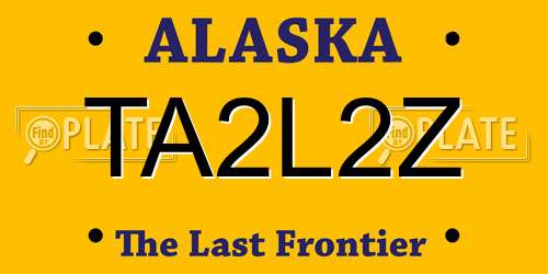TA2L2Z Alaska License Plate