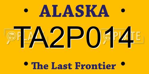 TA2P014 Alaska License Plate