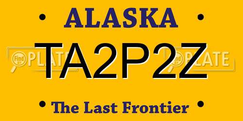 TA2P2Z Alaska License Plate
